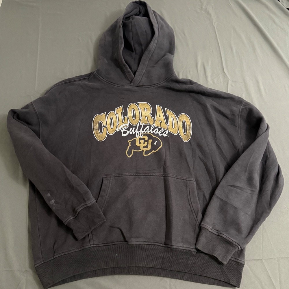 Colorado Buffaloes Hoodie Mens XL Gray NCAA Football Hollister 1990 Champs